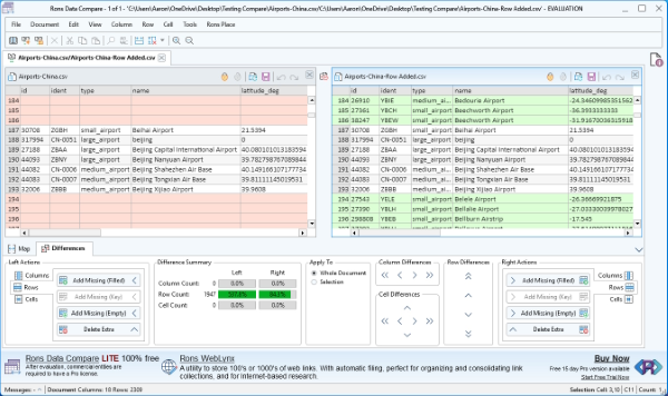 Rons Data Compare in action (light) thumbnail