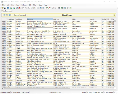 Rons CSV Editor in action thumbnail